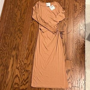 Hallelujah Clothing Co. tan long sleeve dress